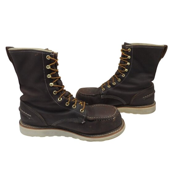 Thorogood Men's 8" Steel Toe WP Wedge Sole Work Boots (USA) 804-3800 Brown 11EE - Picture 6 of 8